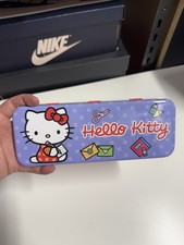 Sanrio Hello Kitty Pencil Case Tin Green 2003
