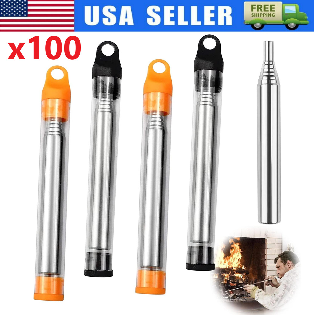 Outdoor Pocket Bellow Stainless Steel Telescopic Blow Fire Tube Blowpipe Tool