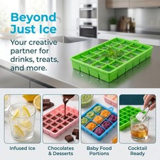 Large Ice Cube Tray Square Ice Cubes Silicone Old Fashioned 24 Grids Tray UK