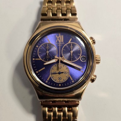 Swatch Irony Chrono Uhr Chronograph BLUE WIN YCG409G AG 2013 Läuft