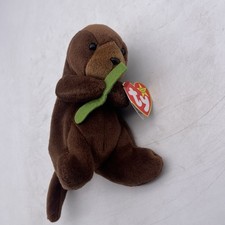 Seaweed Beanie Baby TY Seaweed Otter - Rare tag errors 1995-1996 Retired Mint