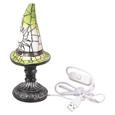 Handmade Witch Hat Table Lamp USB Powered Mysterious Halloween Nightlight Decors