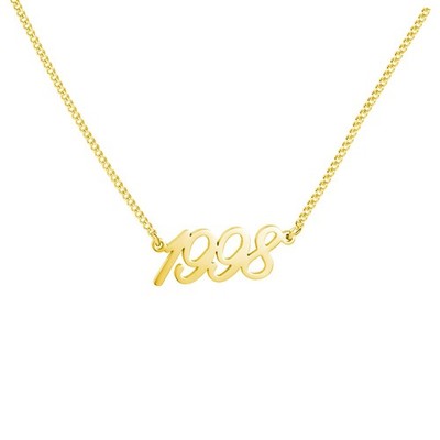 Birth Year Number Necklace Birthday Gift for Women Color Silver Plated and Gold