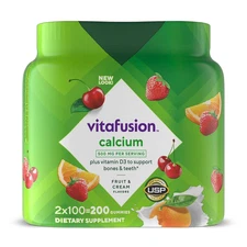 Vitafusion Calcium + D3 Vitamin 100 Gummies - 2 Pack.