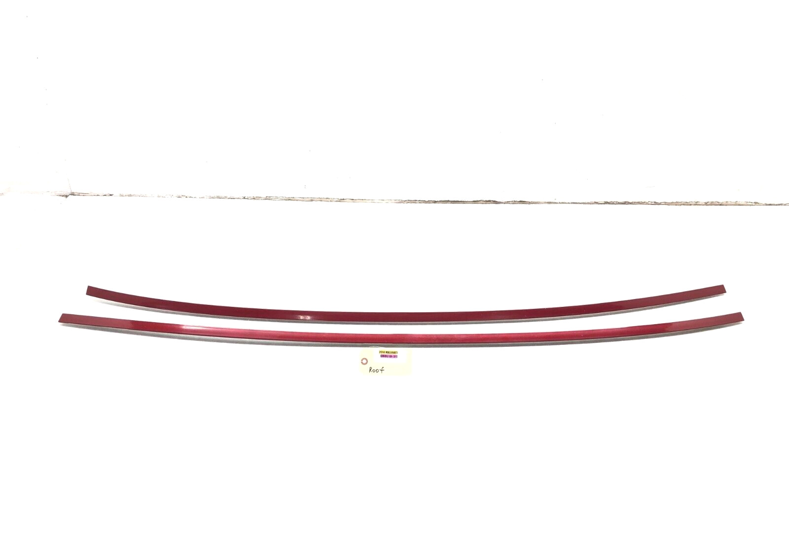 2014-2020 MASERATI GHIBLI SQ4 LEFT RIGHT ROOF DRIP MOLDING TRIM OEM RED.