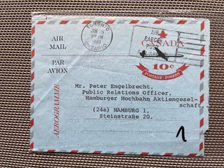 Briefmarken Canada Postal Stationery 1961 AEROGRAMME nach Deutschland