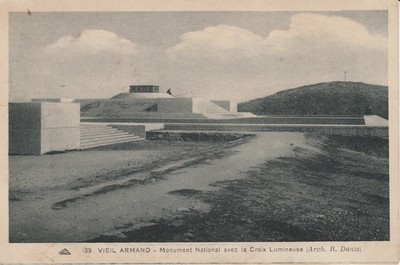 AK Vieil Armand. Monument Nat. avec la Croix Lumineuse. Gelaufen 1934