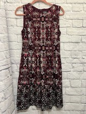 Vince Camuto Sleeveless Fit and Flare Dress Magenta Size 8 Boho Chic Classic