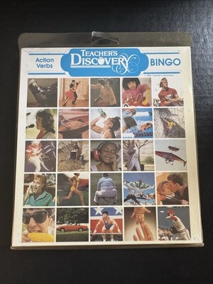 Vintage 1993 Teacher's Discovery Bingo   Action Verbs   Set Original Case VTG