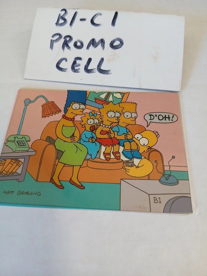 Skybox Simpsons 1993 Series 1 Promo Card with Cel Overlay B1 & C1 - Image 4 of 4