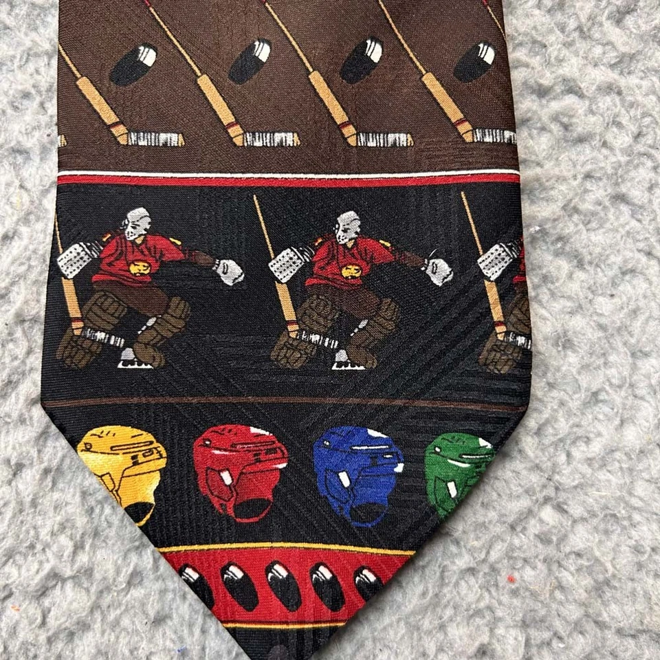 Corbata de hockey sobre hielo puritana negocios iglesia deportes impresión gráfica Foto 2 de 4