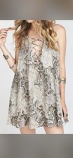 Show Me Your Mumu Kylie Lace Up Dress  Snake Print Women Size Small NEW Sexy
