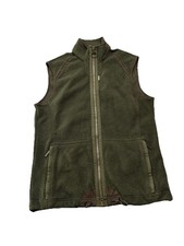 Barbour Langdale Gilet Vest in Fleece with Full Two Way Zip Olive Green Mens XL