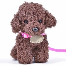 PlüschHund Pudel braun Paloma mit Leine