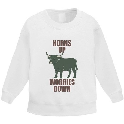 Kinder Sweatshirt / Pullover / Pulli ''Horns Up, Worries Down'' (KW056527)