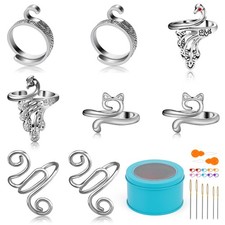 8 Pcs Adjustable Crochet Rings Tension Rings Yarn Knitting Thimble for Finger