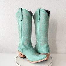 Lane SMOKESHOW Womens Cowboy Boots Sz 9 Taos Turquoise Western Cowgirl Mid Calf