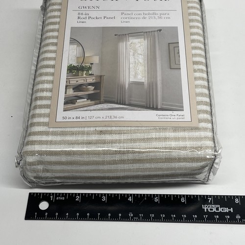 allen + roth 84-in Linen Light Filtering Rod Pocket Single Curtain Panel New - Picture 3 of 4