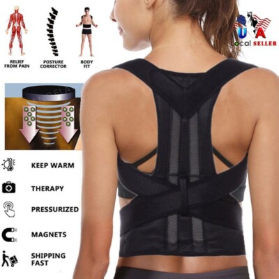 Adjustable Posture Corrector Low Back Support Shoulder Brace Belt for Men Women