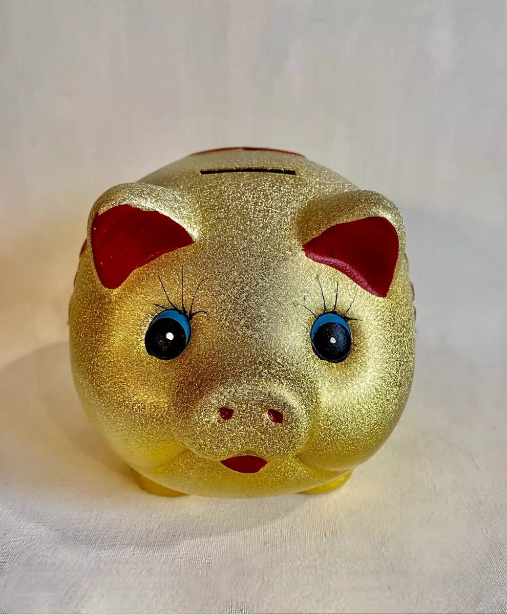 Gold Chinese Happiness Pig Piggy Bank