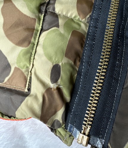 VTG Cabelas Hunting Coat Men LRG Camouflage & Blaze Orange Reversible Down Parka - Picture 13 of 24