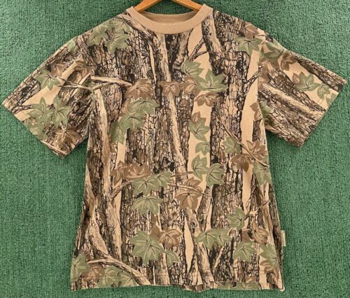 T-shirt vintage camouflage arbre écorce camouflage Y2K jeunes garçons taille moyenne - Photo 1 sur 6