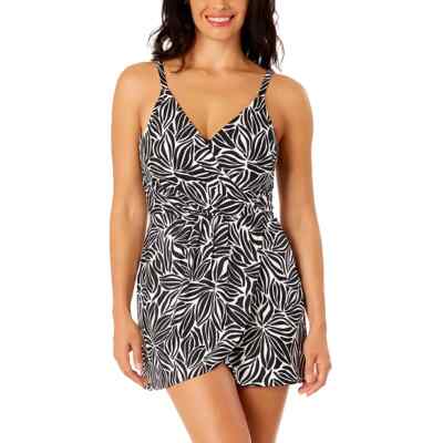 chinese dress ladies Lands' End Womens Chlorine Resistant Square Neck Swim Dress Control White  Rainbow Multi Stripe Regular 4 at Amazon Women's Clothing store