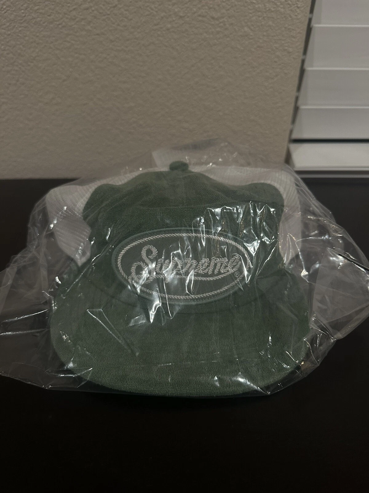 Casquette arrière en maille Supreme Terry 5 panneaux casquette travail sarcelle Snapback SS24 flambant neuf 2024