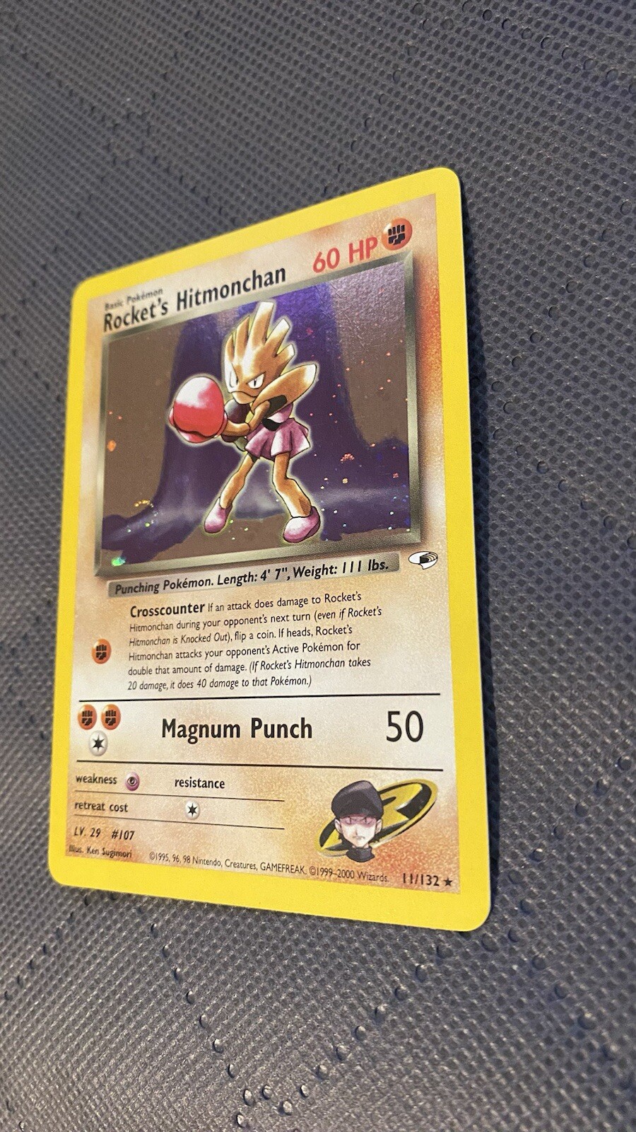 1995-2000 Rare Holo Pokemon Card Rocket’s Hitmonchan 11/132 Near Mint