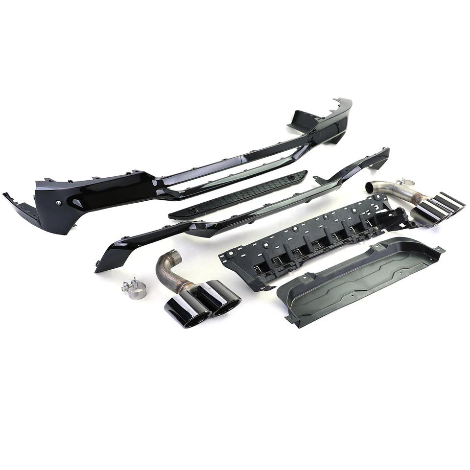 Heckdiffusor Performance Umbau + Endrohre Schwarz passt für BMW X4 G02 18-21 - Bild 2 von 4