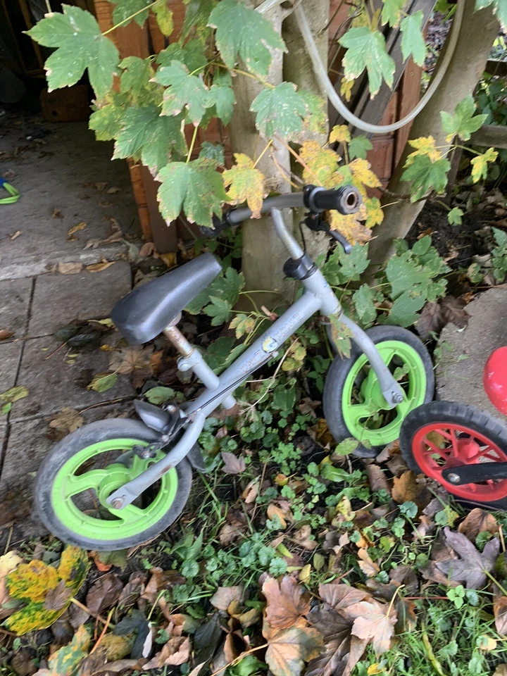 kinder Lauffahrrad silber/grün