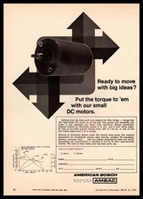 1970 American Bosch Springfield Massachusetts AMBAC Small DC Motors Print Ad
