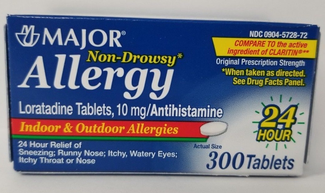 Major Allergy Loratadine 10mg Tablets 300ct -Expiration Date 05-2026