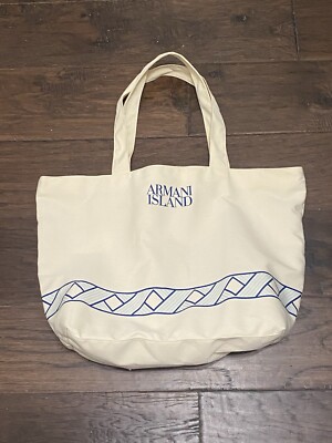 Giorgio Armani Island Beach Bag Tote Large  14x20 Some Stains On Bottom