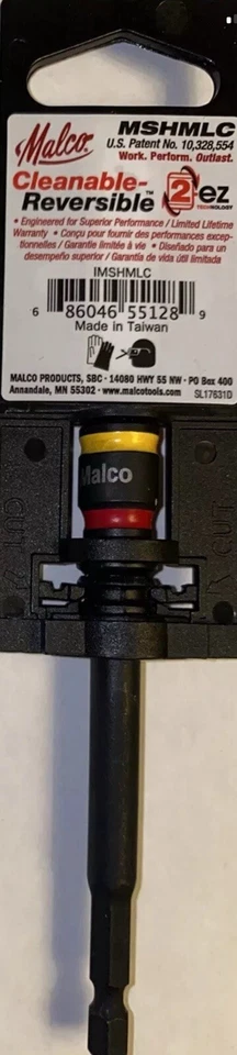 Malco C-RHEX 4"(101mm)Dual Sided(1/4" and 5-16") Reversible Magnetic Hex Driver - Image 3 of 4