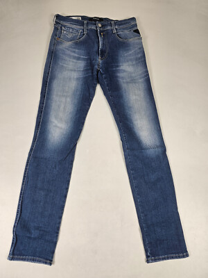 Replay M914Y Anbass Hyperflex RE-Used Slim fit Stretch denim Jeans Hose Gr 31/32