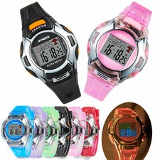 Kids Boys Girls LED Digital Sports Wrist Watch Child Chrono Waterproof Stopwatch