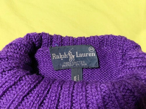 VINTAGE Ralph Lauren RL83 *GREAT BRITAIN* Hand Knit Family Sledding Sweater RARE - Picture 4 of 11