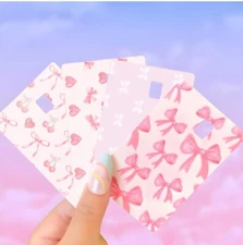 4pcs CUTE BOW Credit & Debit Card Stickers Waterproof Removable Sticker. USA