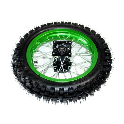 GREEN 12mm Axle 60/100 - 14 14 Inch Front Wheel Rim Tyre Tire PIT