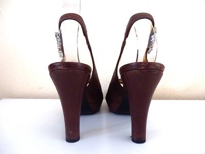 Escarpins Sonia Rykiel - Cuir Marron - Taille 37,5 EU - Occasion Très Bon état