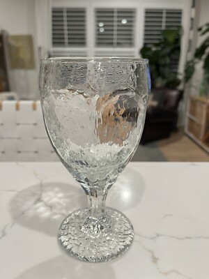 1 Libbey Chivalry Clear Tulip  Water/Wine goblet  Textured  Discontinued  6 1/2 