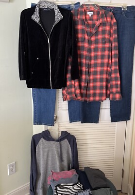 Womens Clothing Sz XL 12 PC LOT, High Rise Jeans sz 16, Hoodie, Leggings, Tops