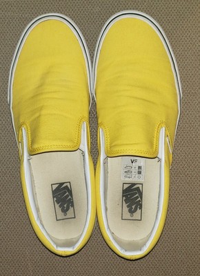 all yellow slip on vans