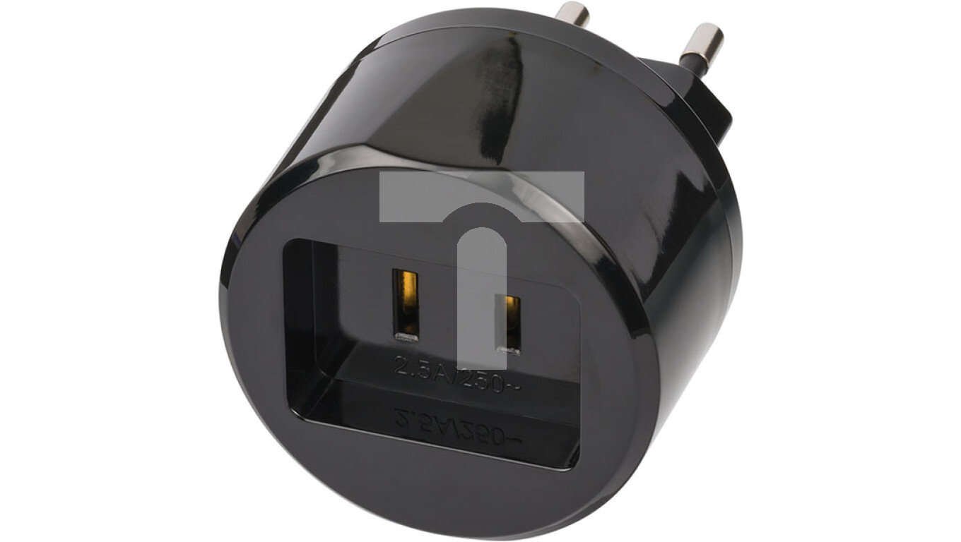 Travel adapter USA - Euro /with 2.5A fuse/ 1508500010 /T2UK