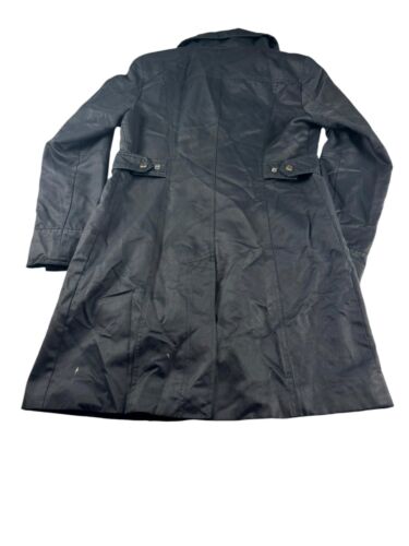Guess Long Trench Coat Womens MM Black Button-Up Single Breasted Long Sleeve - Picture 2 of 8