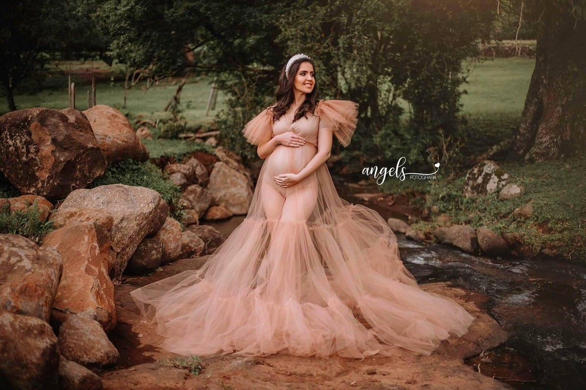 sheer maternity dress for photoshoot near me Fesfesfes Pregnants Women Semi Sheer Mesh Dress Summer Photography Long Sleeve Lace Dress for Baby Shower Floor Length V Neck Maternity Dress for