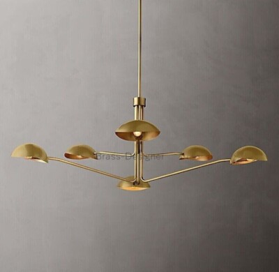 1950MidCentury Brass Black Orb Sputnik Italian Ceiling Stilnovo Chandelier 2Tier