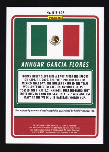 2023 Panini Stars & Stripes ANHUAR GARCIA FLORES🔥World Cup 2-Color Jersey 06/10 - Picture 2 of 2