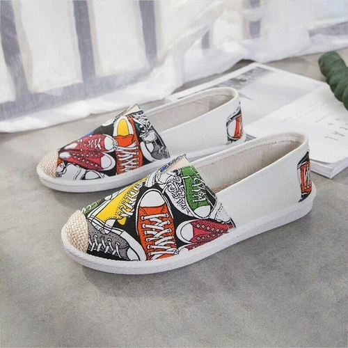 Zapatos de salón informales deslizantes de lona sin cordones estilo hilo dental para mujeres y damas - Imagen 13 de 18
